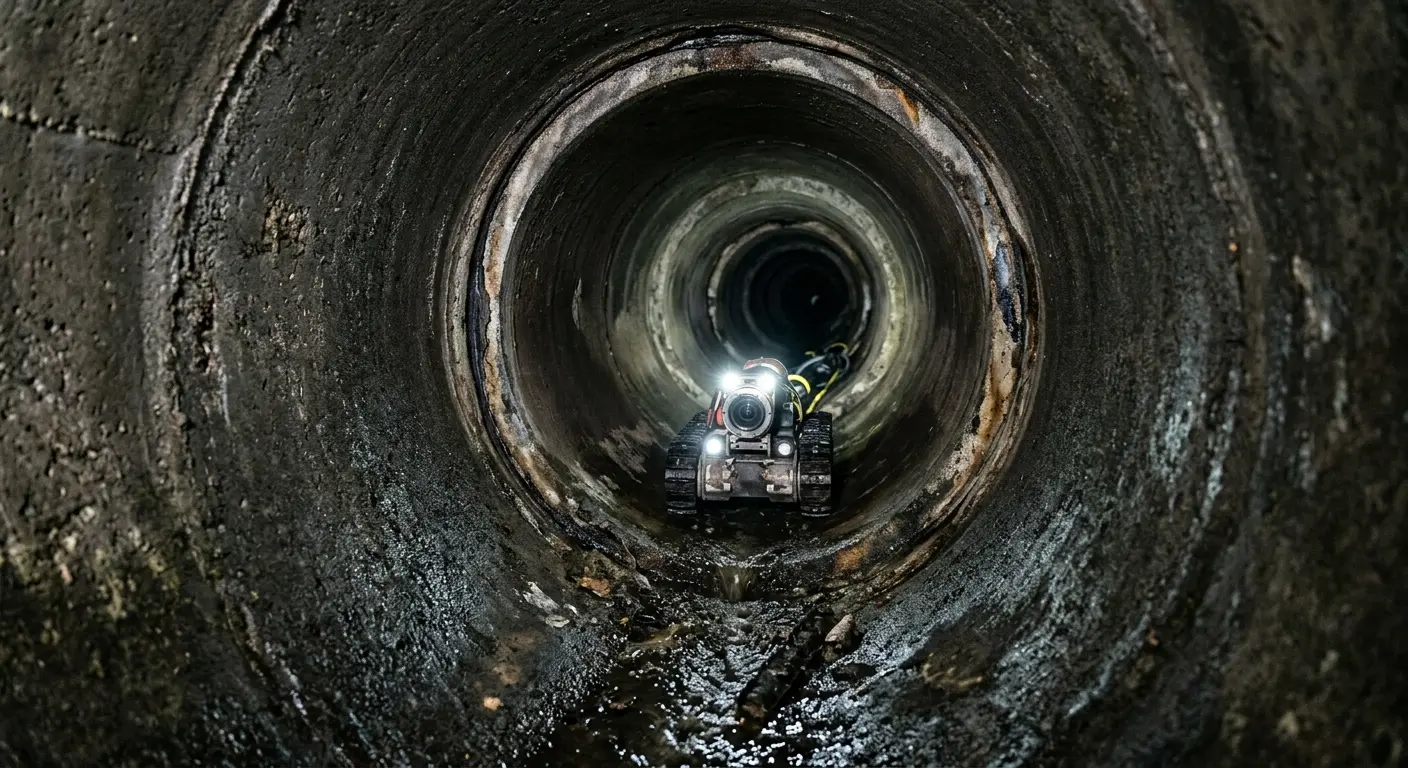 Robotic sewer camera inspecting pipe interior for Sewer Line Repair in Ashland